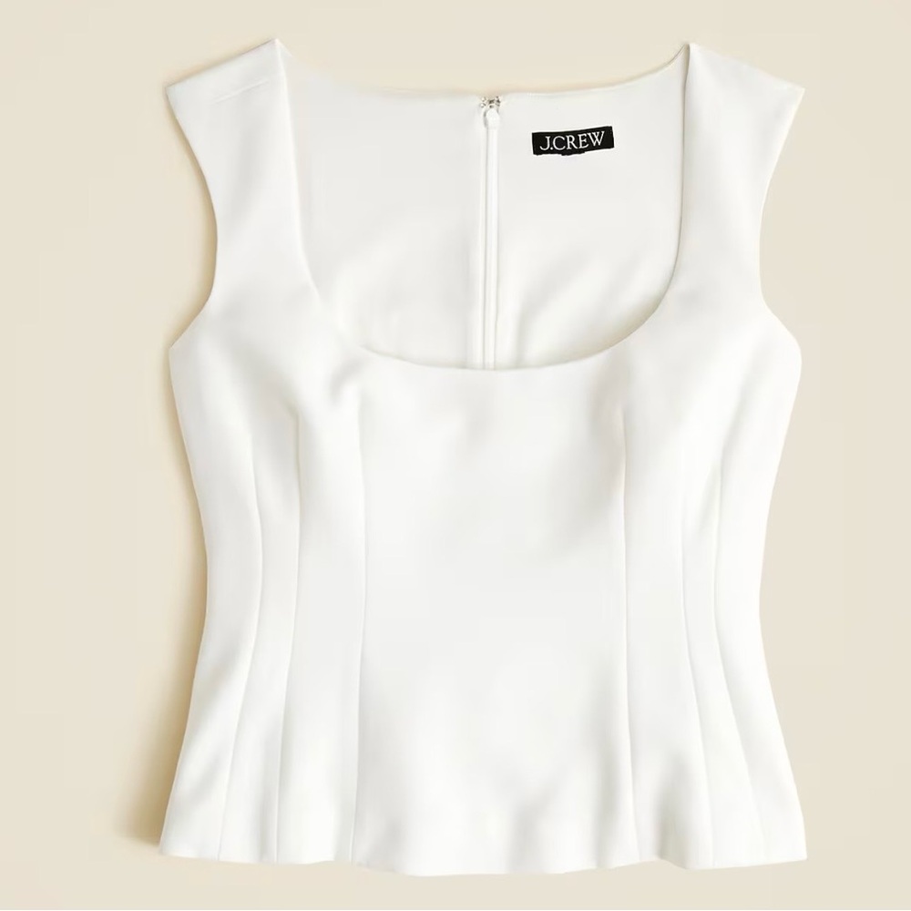 J. Crew Women's Wide White Scoopneck Tank Top size 6